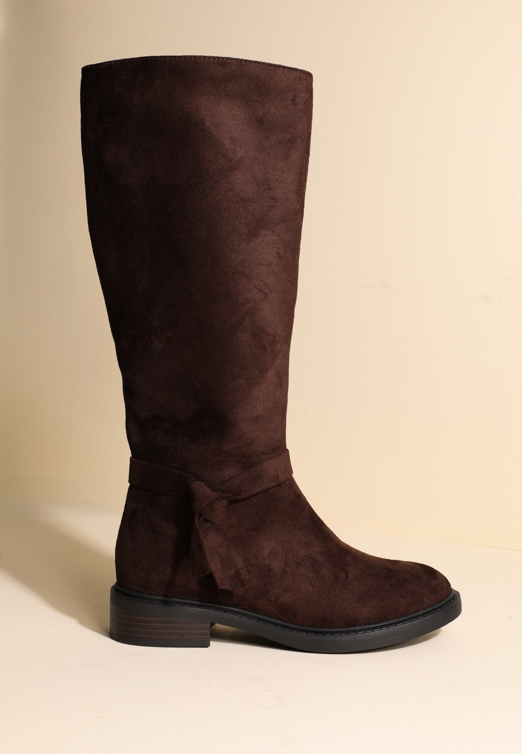 SuperCush Faux Suede Side Knot Tall Boots, COFFEE BEAN, large