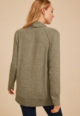 Haven Plaid Pumpkin Cowl Neck Top, C3145, small