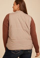 Plus Size Lightweight Printed Quilted Vest, C30, small