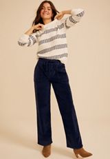 High Rise Stretch Corduroy Wide Leg Pant, C1378, small