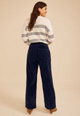 High Rise Stretch Corduroy Wide Leg Pant, C1378, small