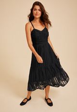 Black Lace Midi Dress, C1378, small