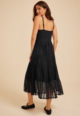Black Lace Midi Dress, C1378, small