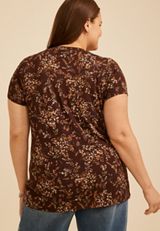 Plus Size 24/7 Kennedy Floral Crew Neck Tee, C1635, small