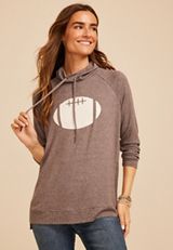 Haven Football Graphic Cowl Neck Top, C7726, small