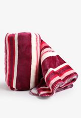 Living Beyond Breast Cancer Pink Stripe Sherpa Throw Blanket, C2307, small