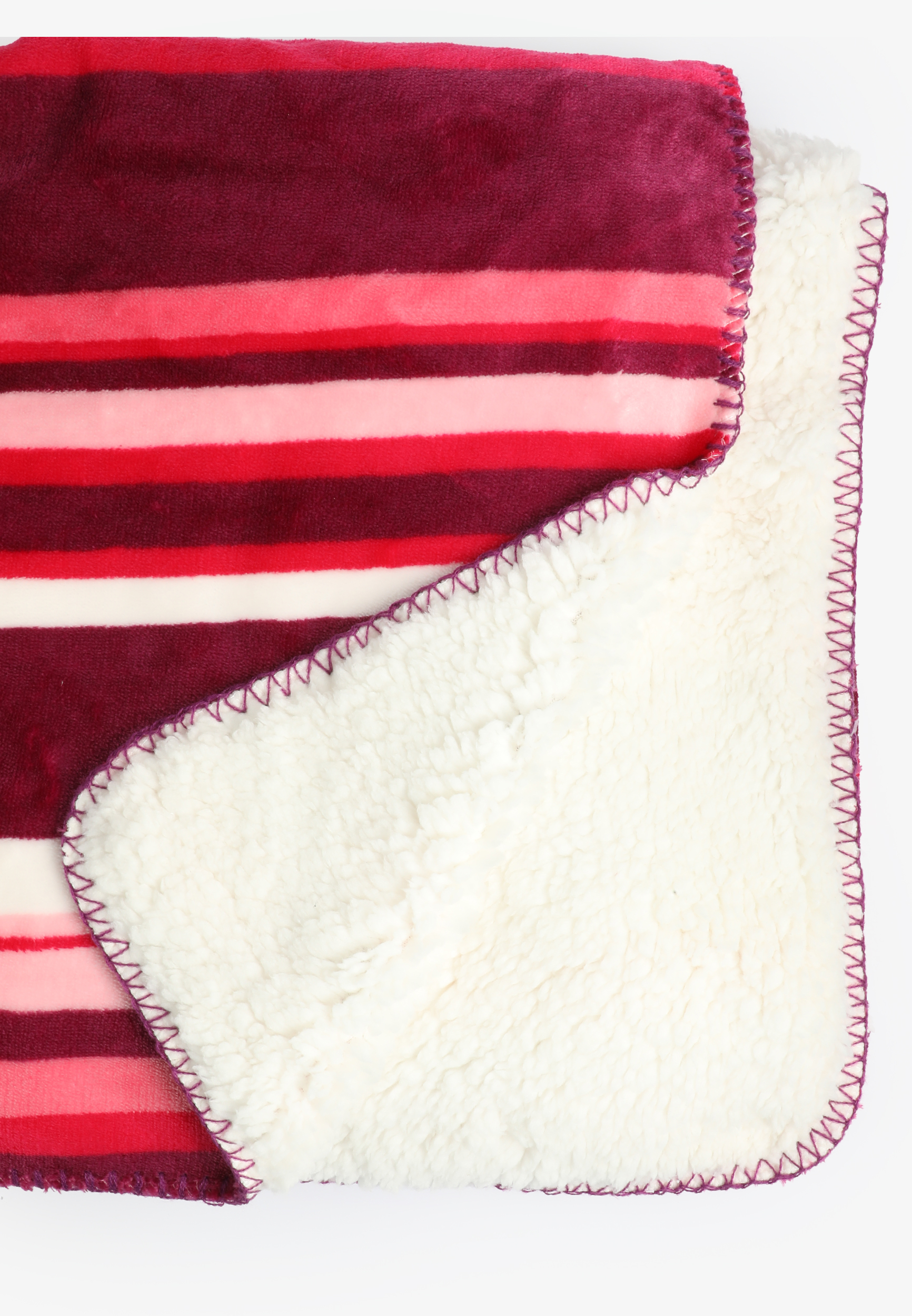 Living Beyond Breast Cancer Pink Stripe Sherpa Throw Blanket, C2307, large