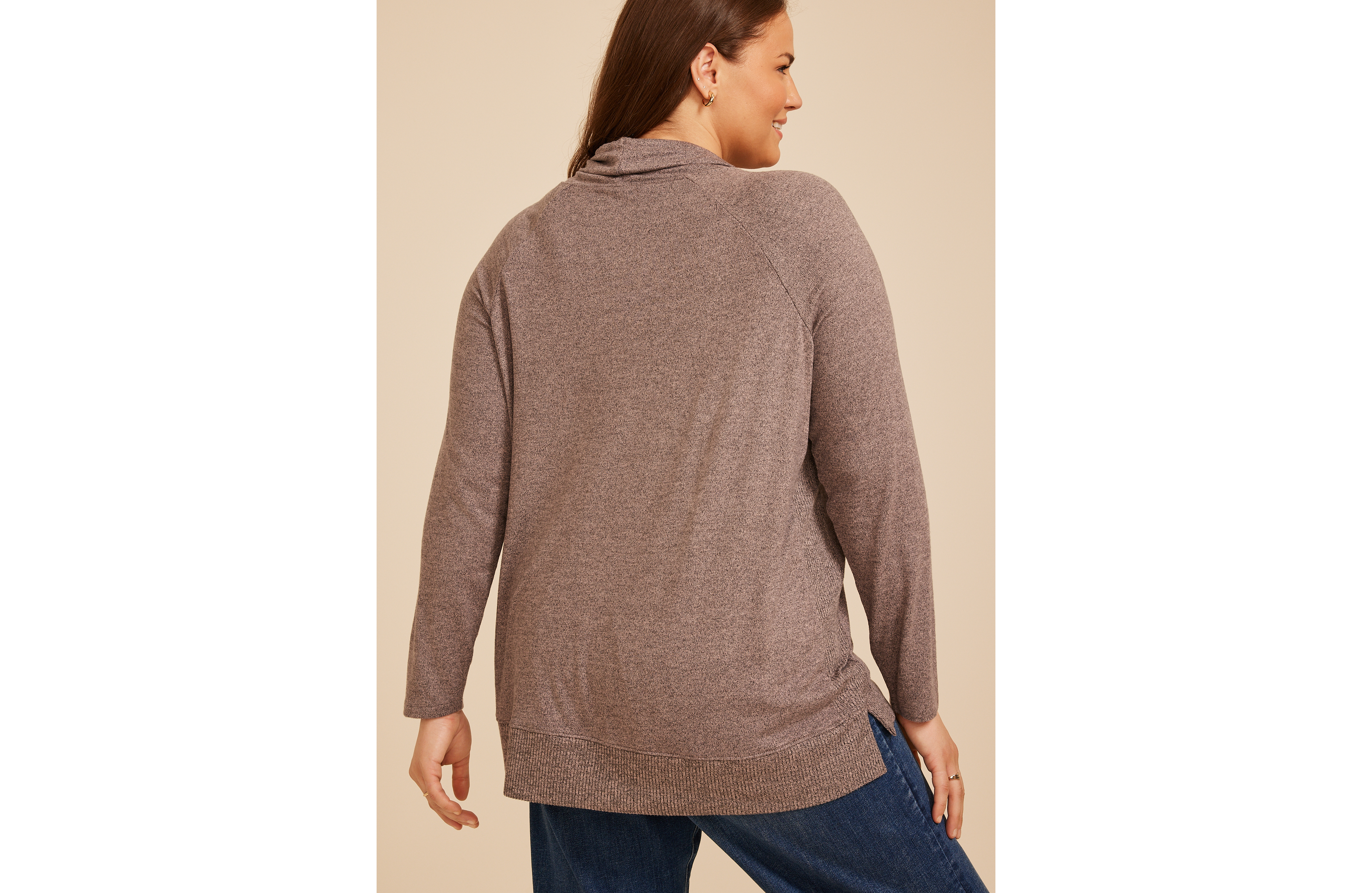 Plus Haven Football Graphic Cowl Neck Top