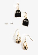 3 Pack Halloween Earring Set, C605, small