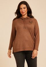 Plus Size Haven Jack O Lantern Cowl Neck Top, C8658, small