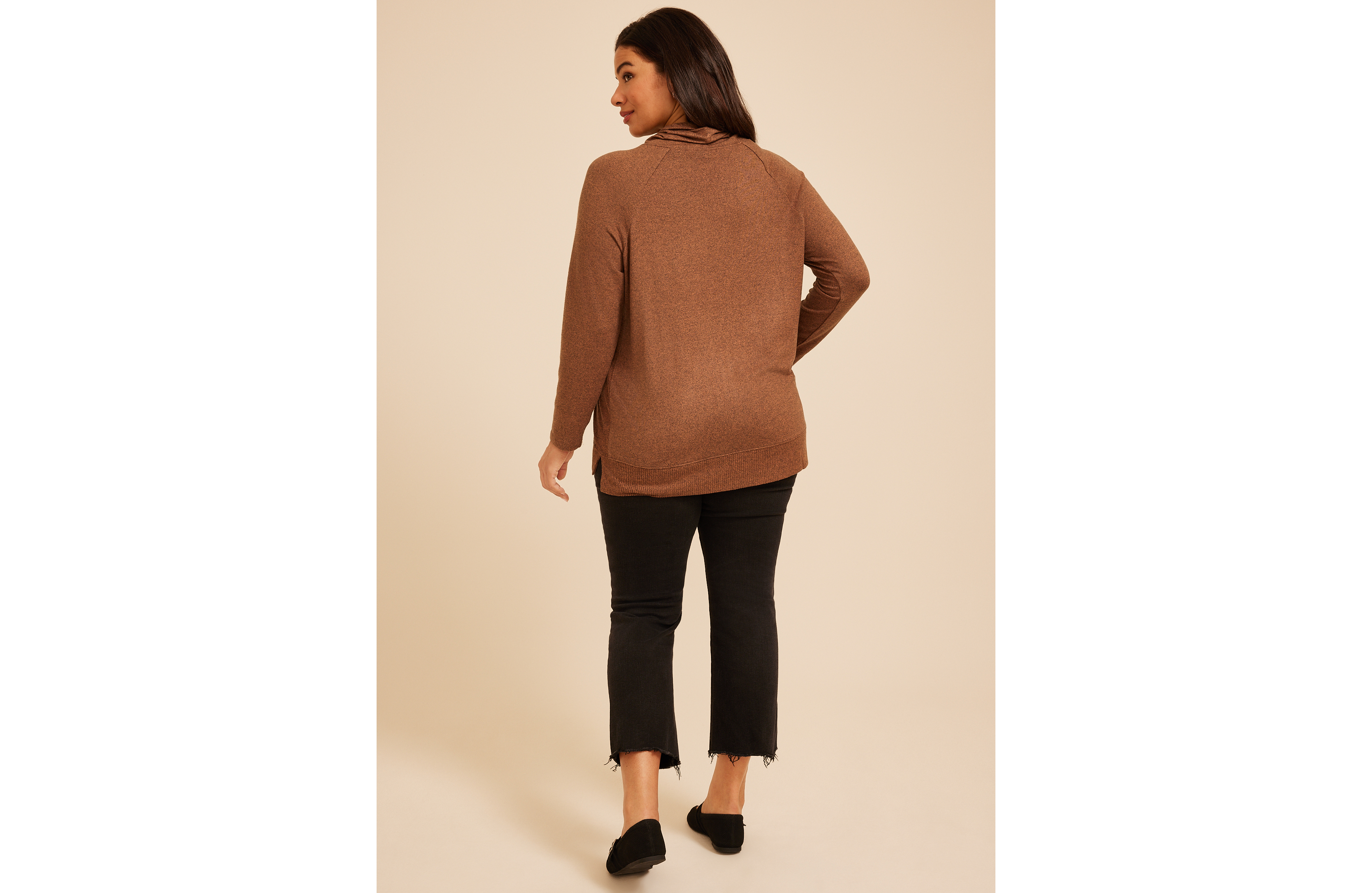 Plus Haven Jack O Lantern Cowl Neck Top