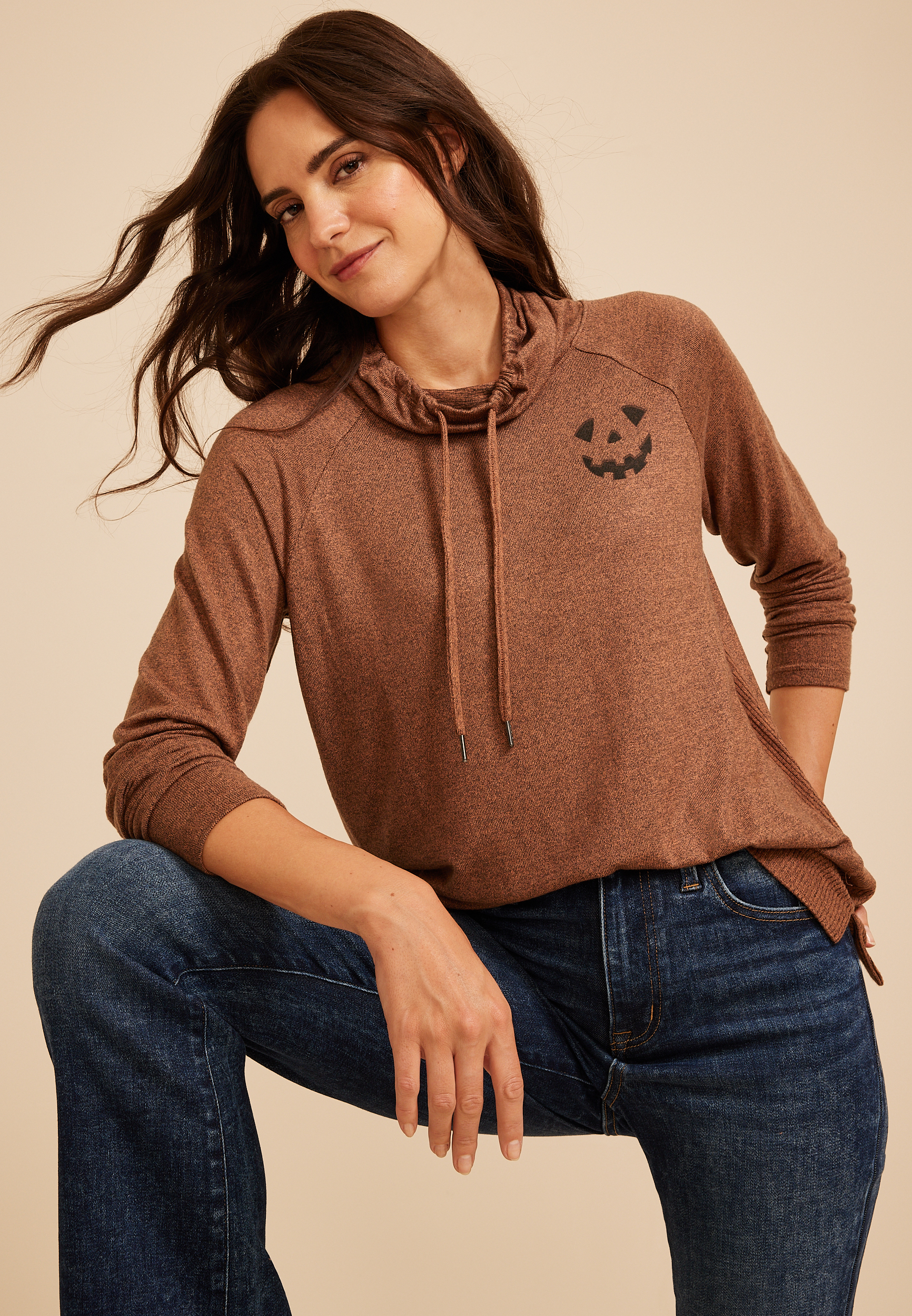 Haven Jack O Lantern Cowl Neck Top