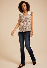 Floral Crochet Shoulder Blouse, C1524, small