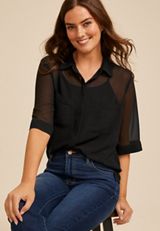 Chiffon Utility Blouse, C106, small