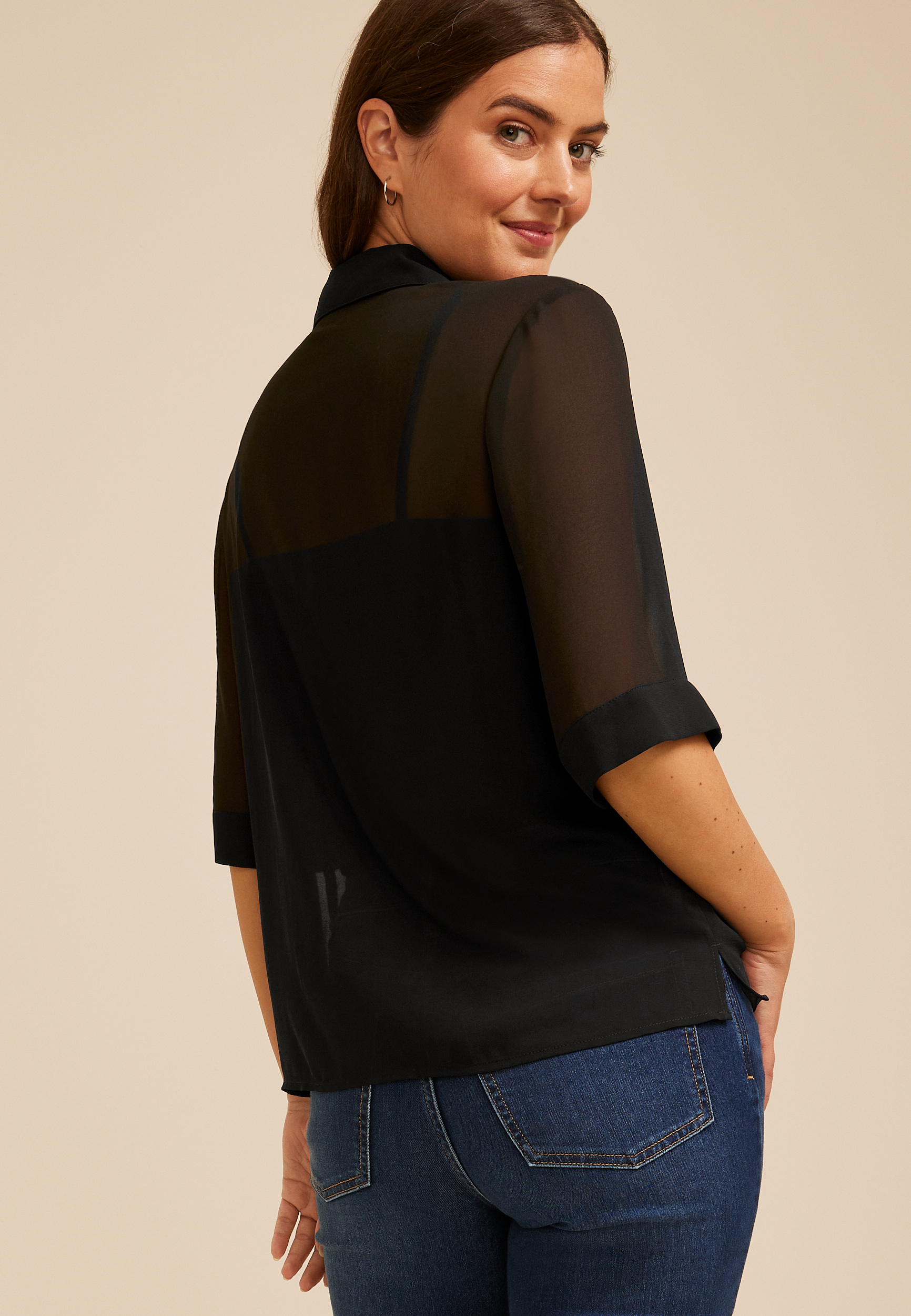 Chiffon Utility Blouse, C106, large