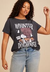 Plus Size Snoopy Haunted Doghouse Classic Fit Graphic Tee, C106, small