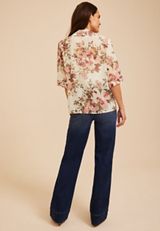 Floral Chiffon Utility Blouse, C1524, small