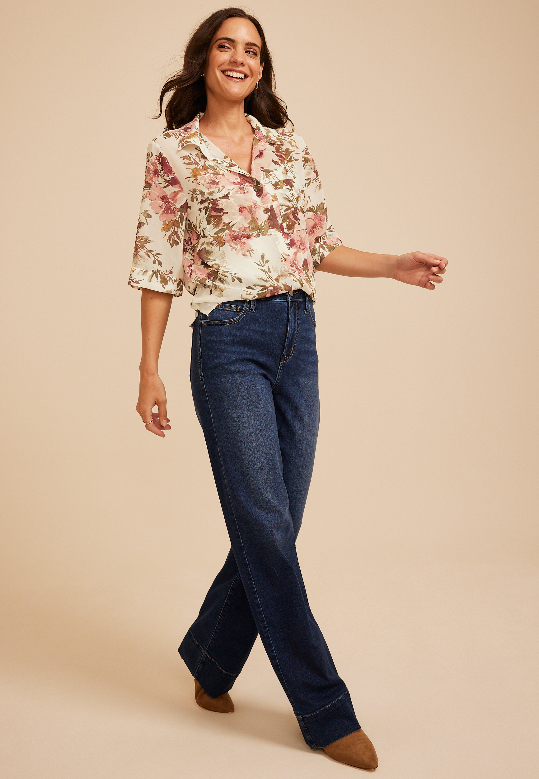 Floral Chiffon Utility Blouse, C1524, large