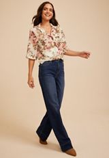 Floral Chiffon Utility Blouse, C1524, small