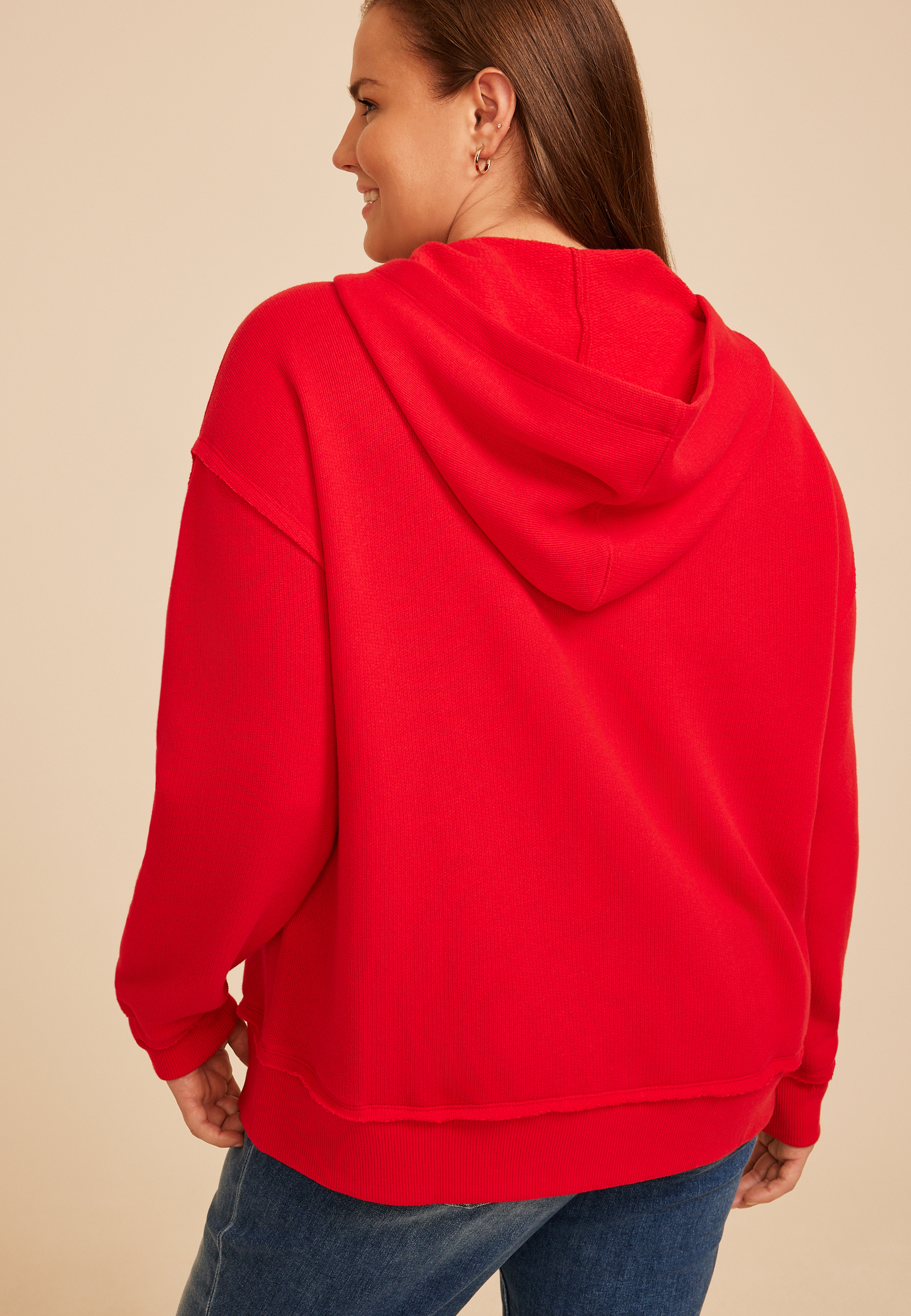 Plus Size Lace Up Hoodie, C2946, large