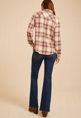Pucker Plaid Button Down Shirt, C1524, small