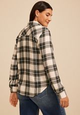 Pucker Plaid Button Down Shirt, C1318, small