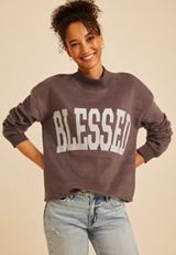 Mock Neck Reversible Sweatshirt, C2580, small