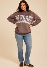 Plus Size Mock Neck Reversible Sweatshirt, C2580, small