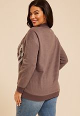 Plus Size Mock Neck Reversible Sweatshirt, C2580, small