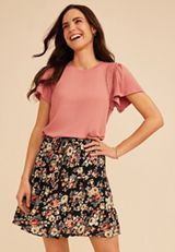 Floral Tiered Mini Skirt, C1756, small