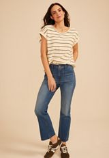 24/7 Clara Striped Jacquard Tee, C1829, small