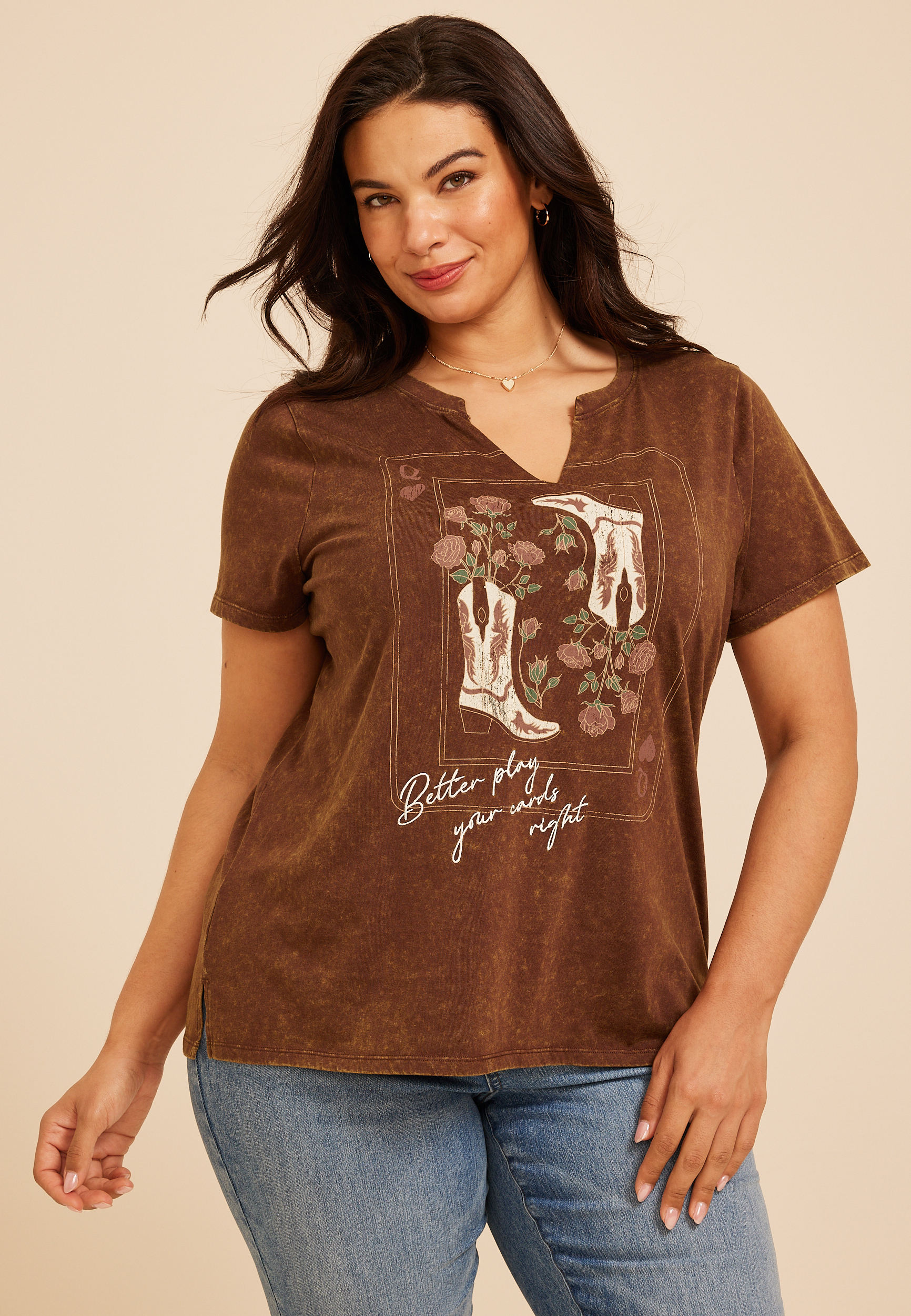Plus Size Better Play Your Cards Right Classic Fit Graphic Tee