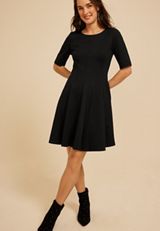 Pleated Ponte Dress, C106, small