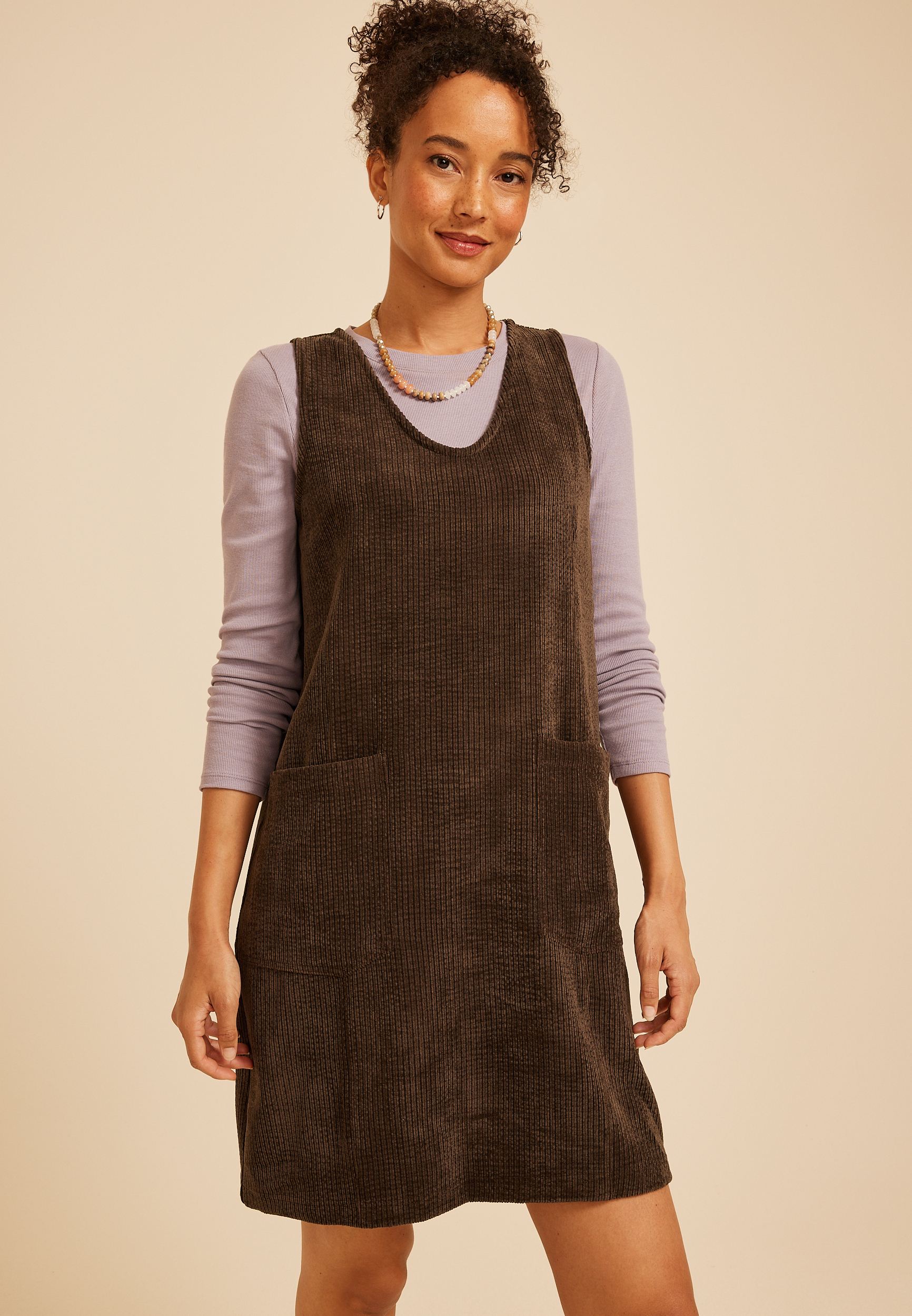 Bare Knit Corduroy Shift Dress
