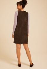 Bare Knit Corduroy Shift Dress, COFFEE BEAN, small