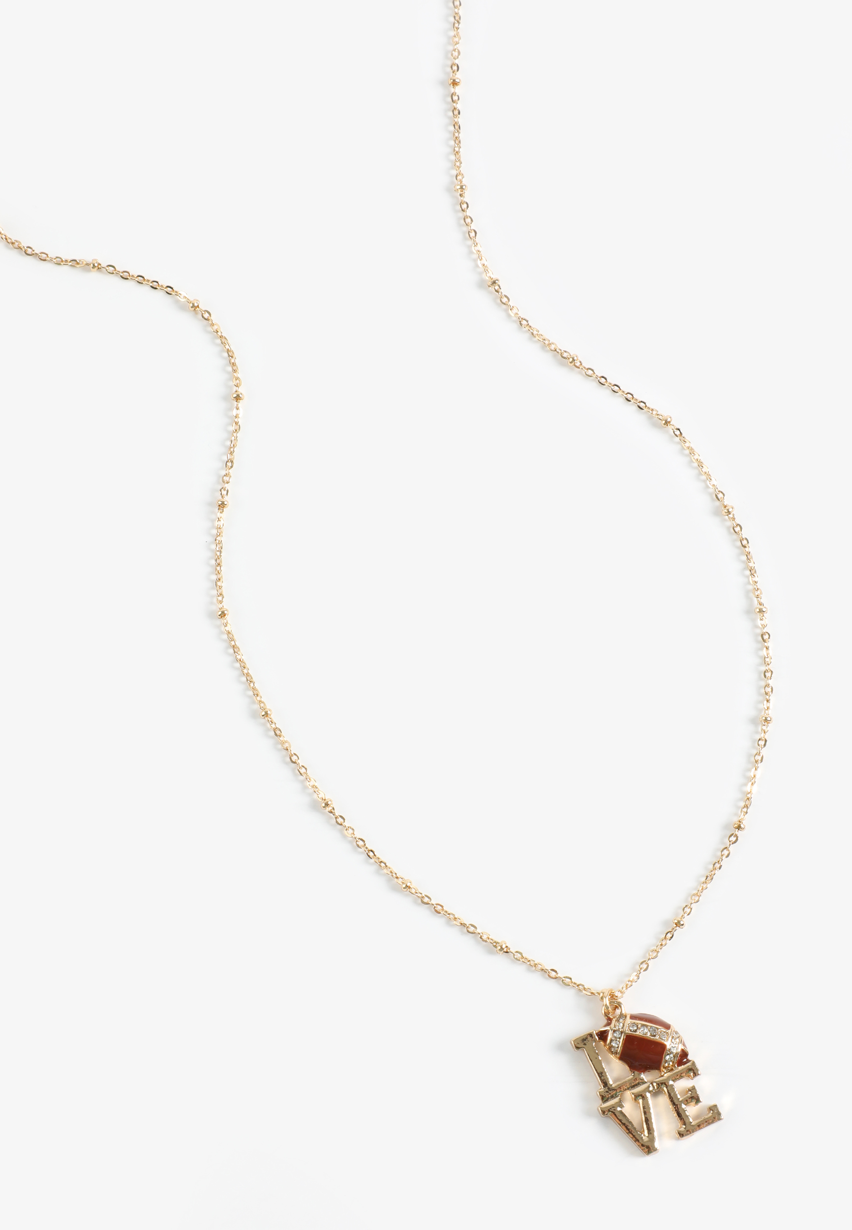 Game Day Football Love Pendant Necklace