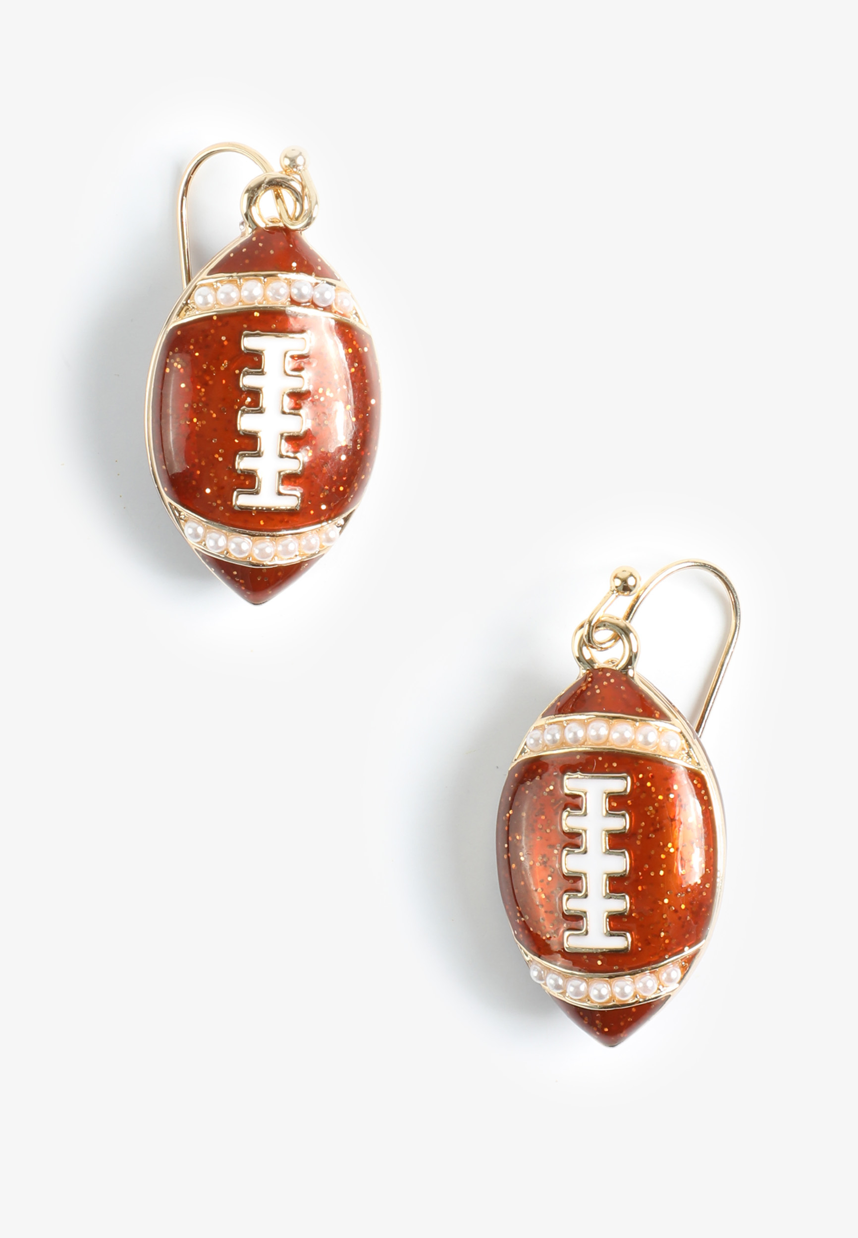 Glitter Football Drop Earrings