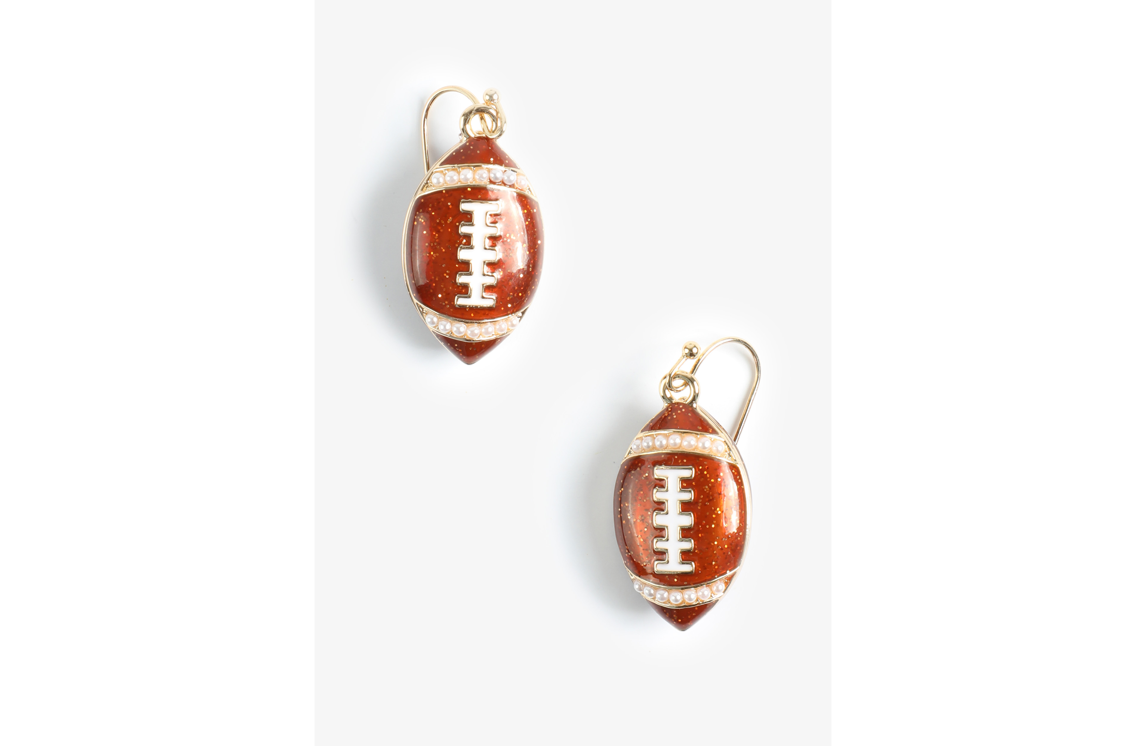 Glitter Football Drop Earrings