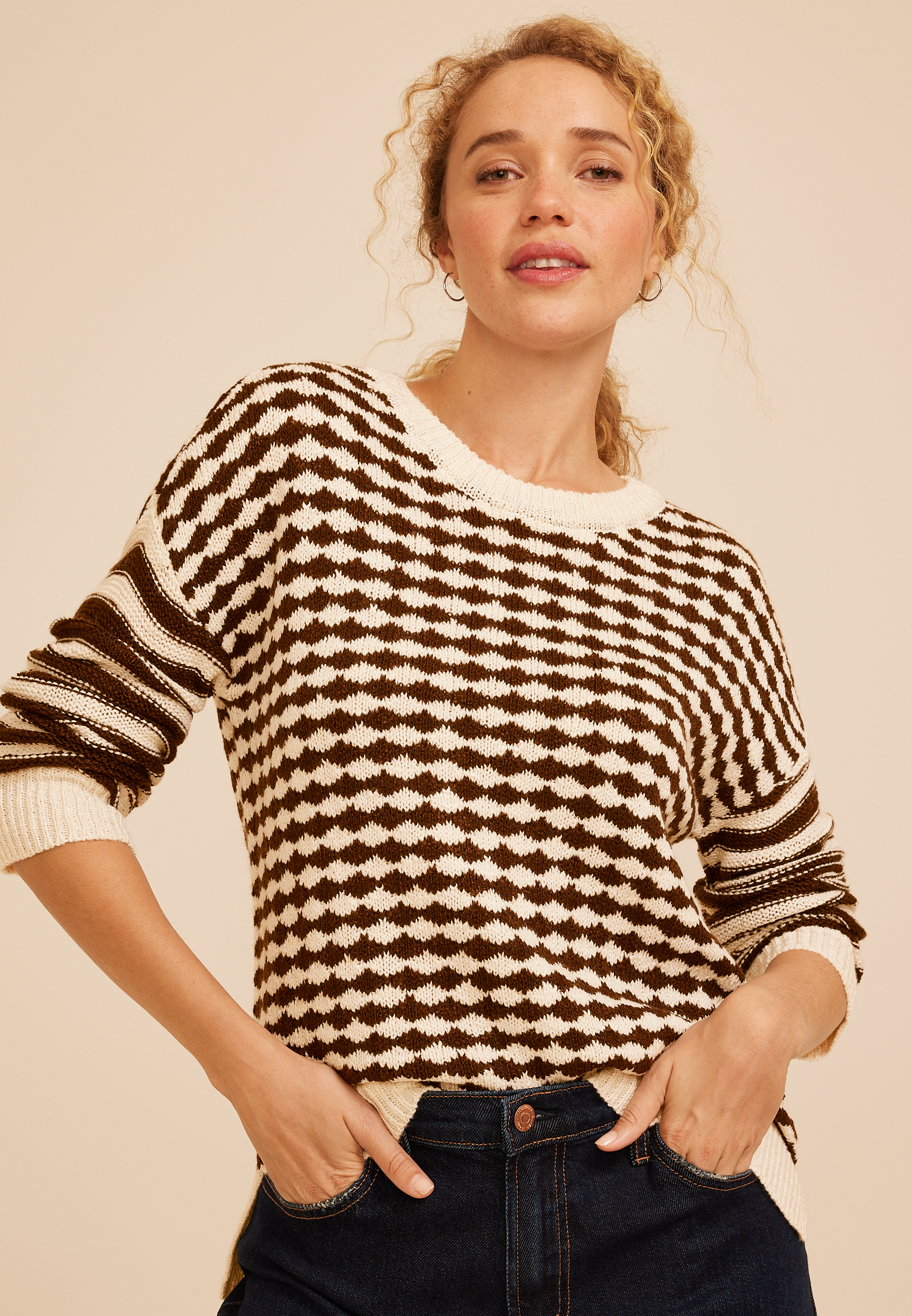 Multi Dot Stripe Sweater, C3681, large