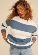Block Stripe Jacquard Stitch Sweater, C97, small