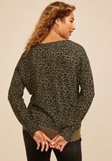 24/7 Dakota Animal Print Banded Hem Top, C5296, small