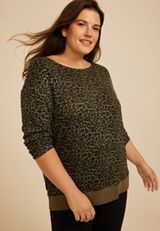 Plus Size 24/7 Dakota Animal Print Banded Hem Top, C5296, small