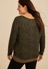 Plus Size 24/7 Dakota Animal Print Banded Hem Top, C5296, small