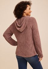 Cozy Hooded Open Front Cardigan, C9247, small
