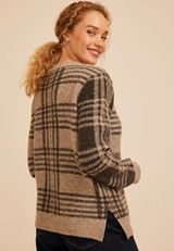 Mixed Argyle Button Front Cardigan, C3681, small