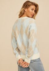 Argyle Button Front Cardigan, C8582, small