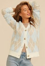 Argyle Button Front Cardigan, C8582, small