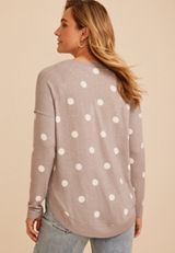 Haven Polka Dot Ribbed Trim Hacci Tunic Top, C5222, small