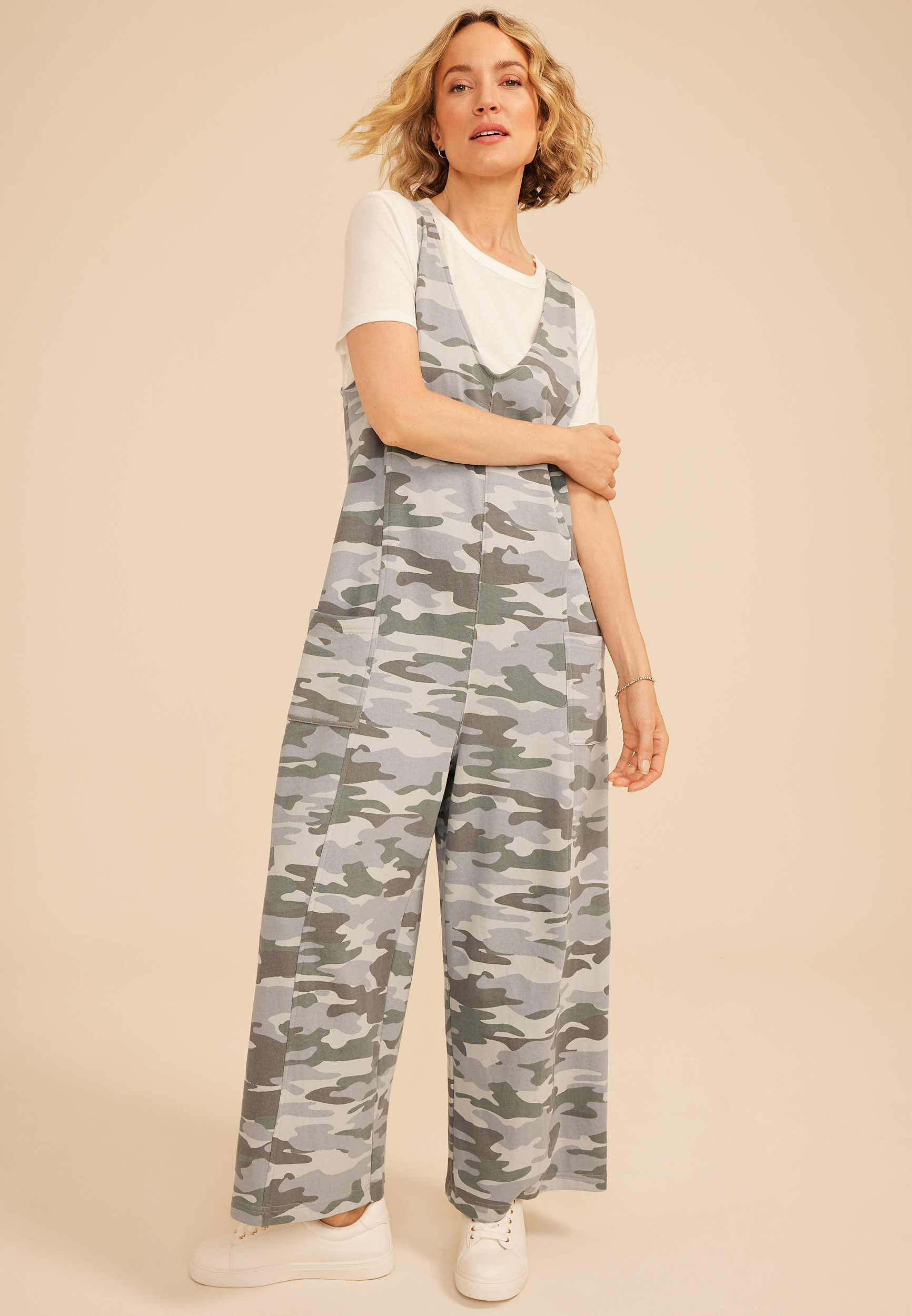 Bare Camo Washed Terry Jumpsuit, C8897, large