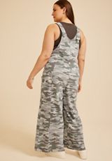 Plus Size Bare Camo Washed Terry Jumpsuit, C8897, small